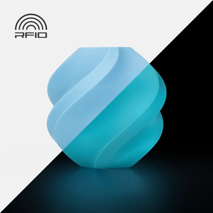 Bambu Lab PLA Glow filament - Glow Blue