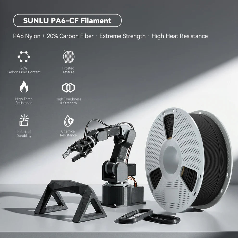 Sunlu PA6-CF carbon fibre reinforced nylon filament 1.75mm