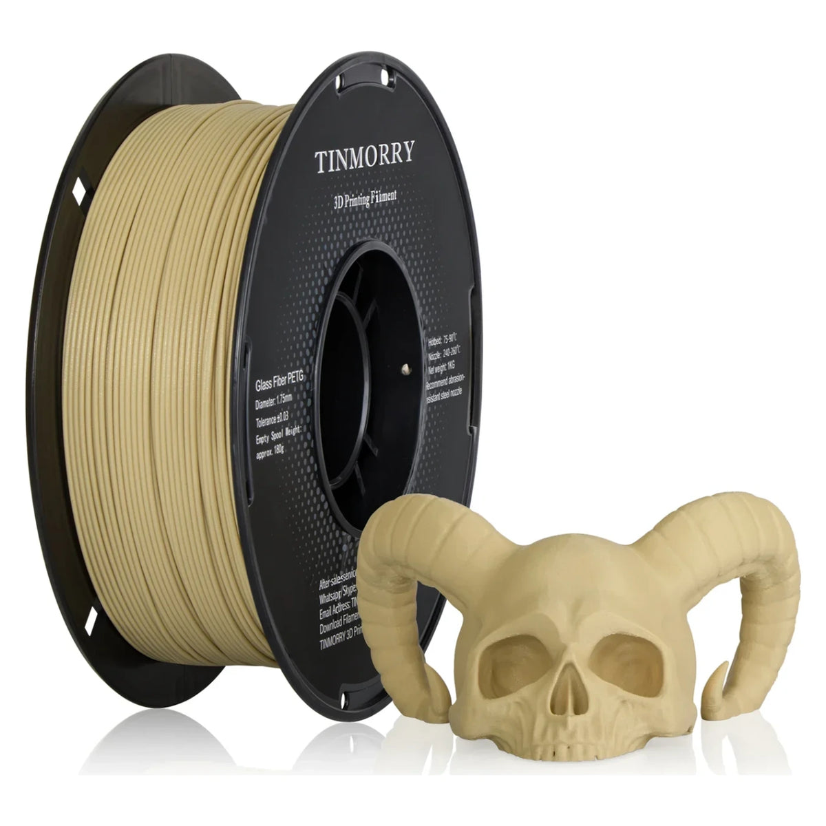 Tinmorry PETG-GF Frosted Beige 1 kg spool