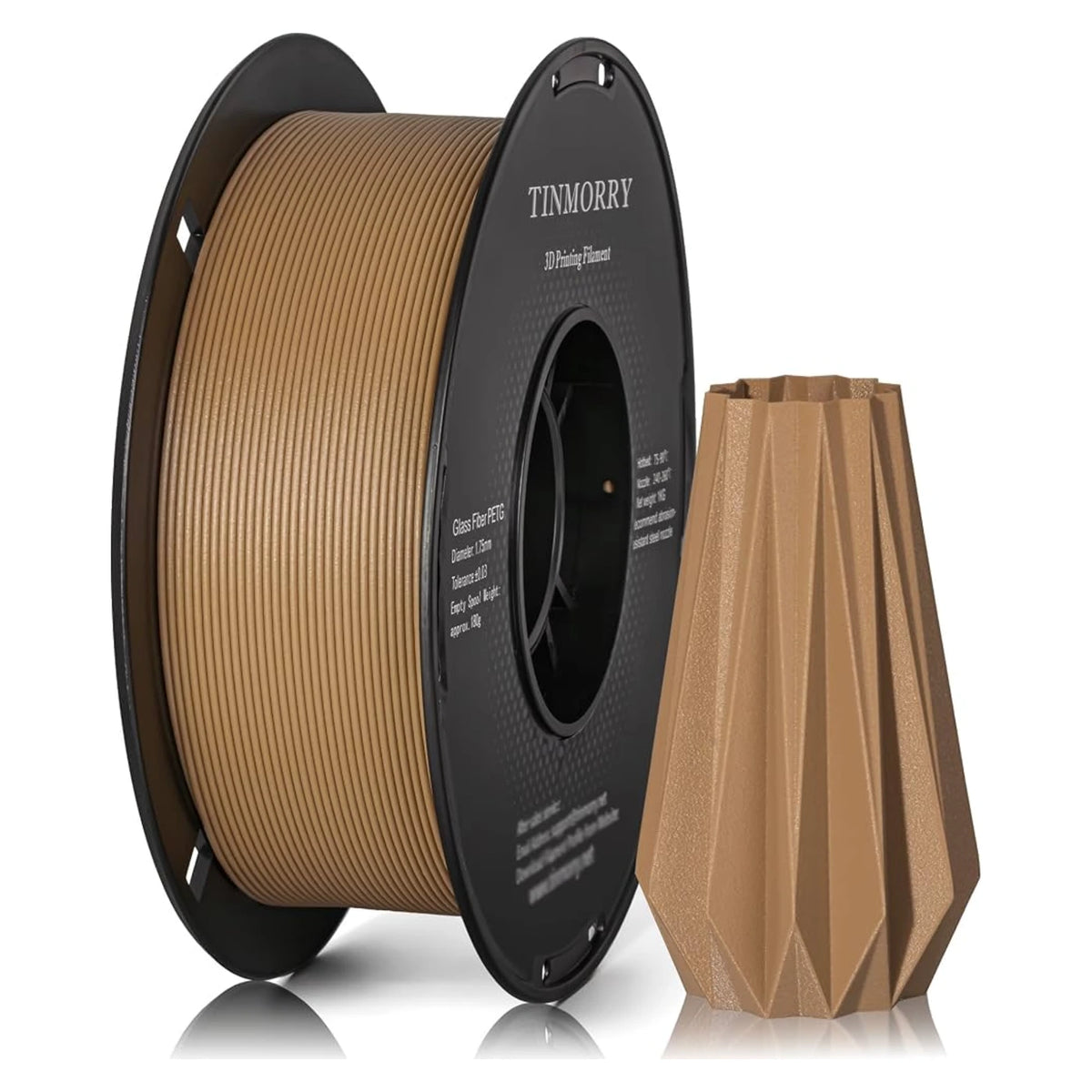 Tinmorry PETG-GF Frosted Brown 1 kg spool
