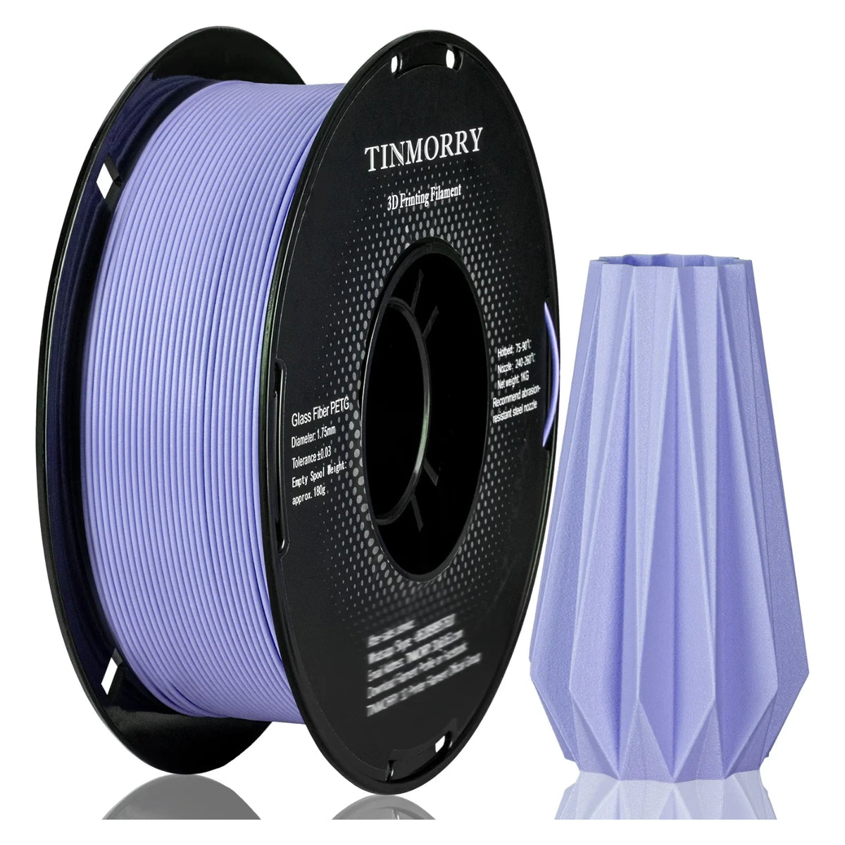 Tinmorry PETG-GF Frosted Lilac Purple 1 kg spool