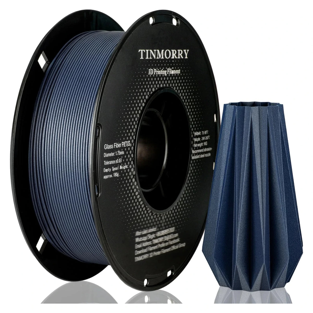 Tinmorry PETG-GF Frosted Navy Blue 1 kg spool