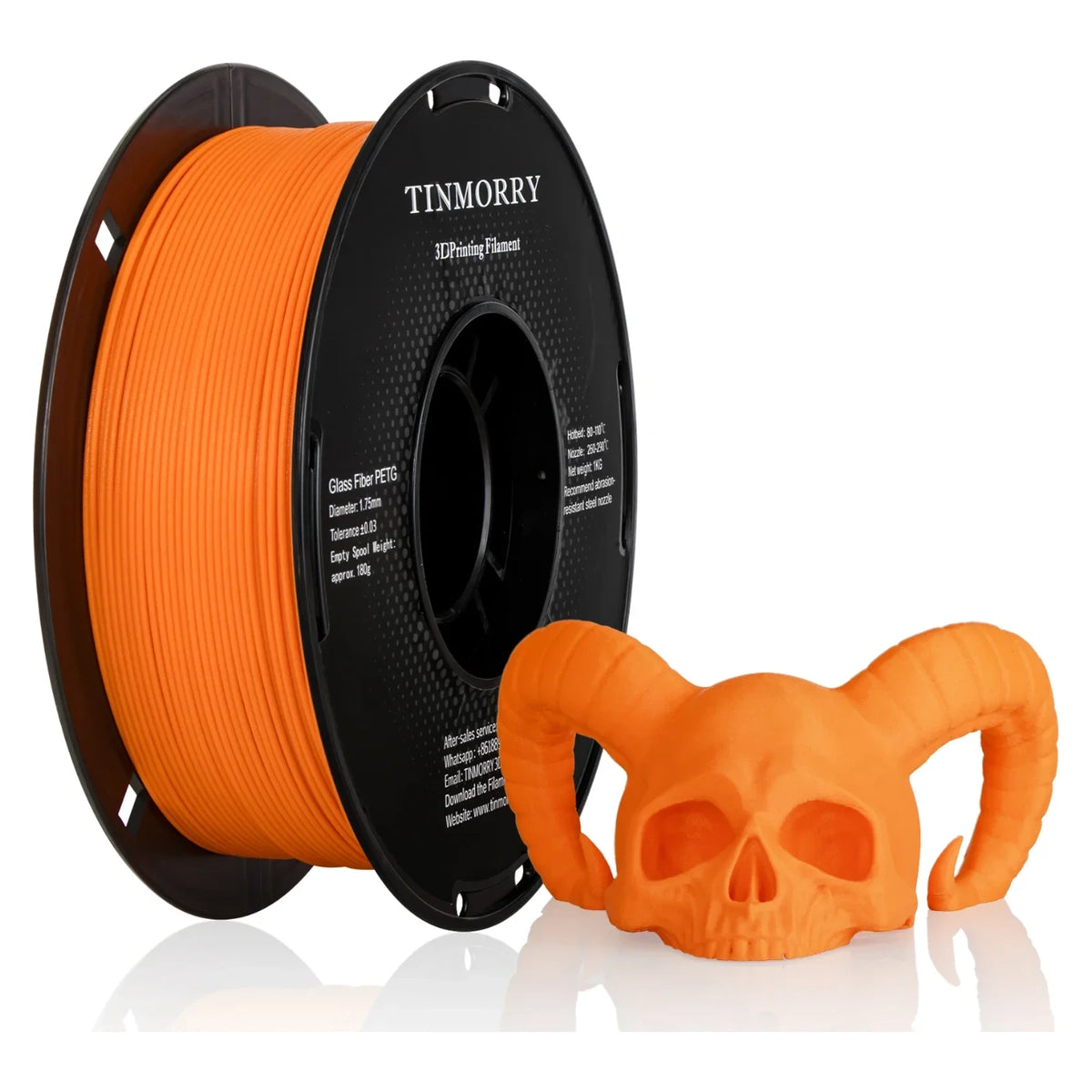 Tinmorry PETG-GF Frosted Orange 1 kg spool
