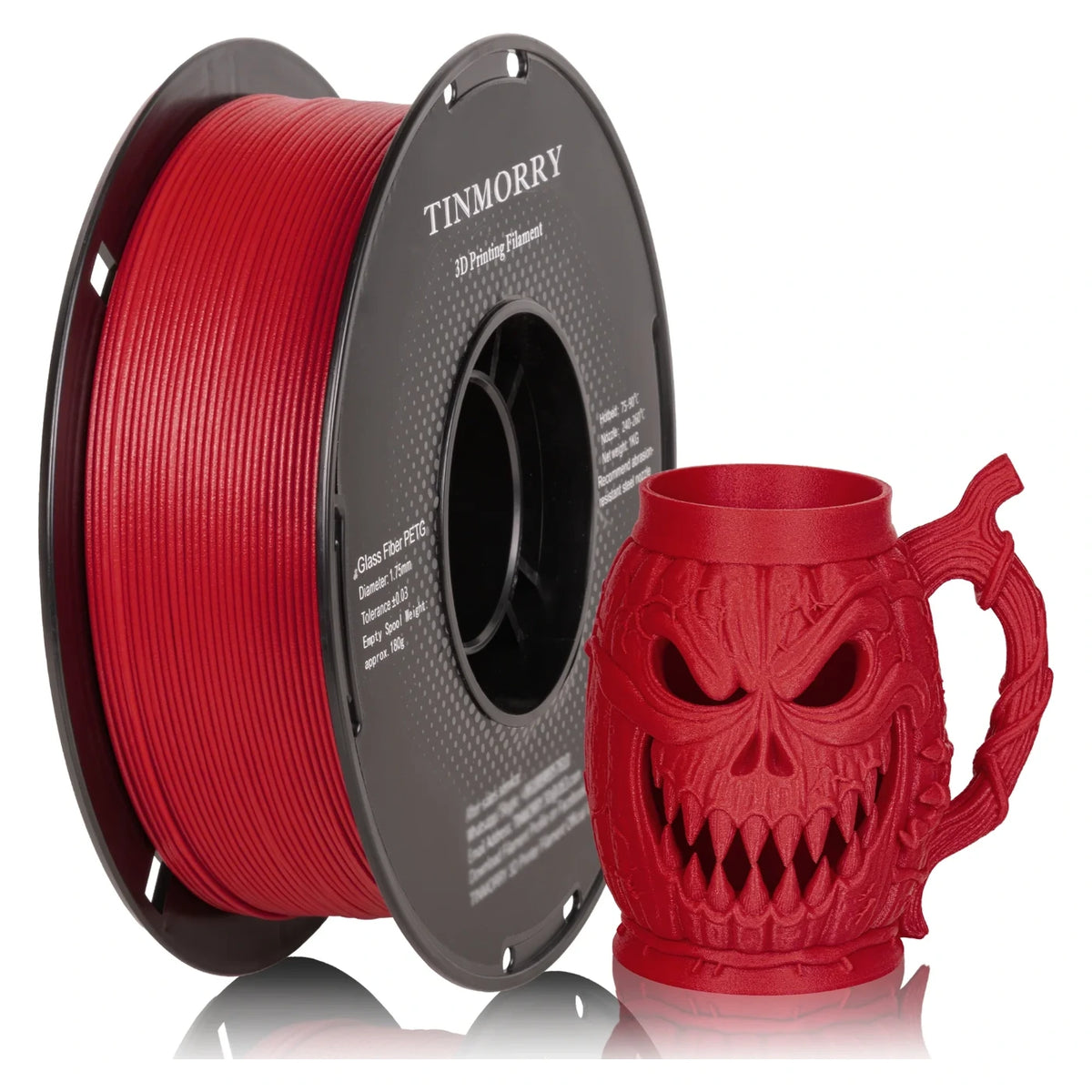 Tinmorry PETG-GF Frosted Ruby Red 1 kg spool
