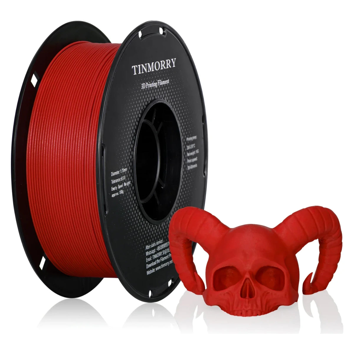 Tinmorry PETG-GF Frosted Red 1 kg spool