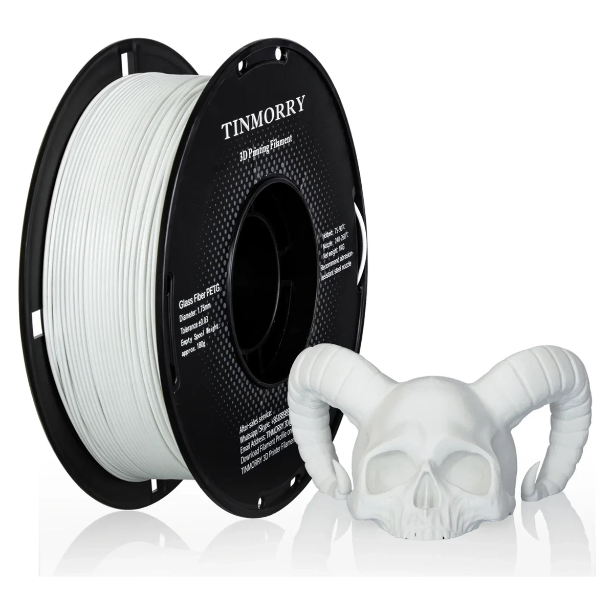 Tinmorry PETG-GF Frosted White 1 kg spool