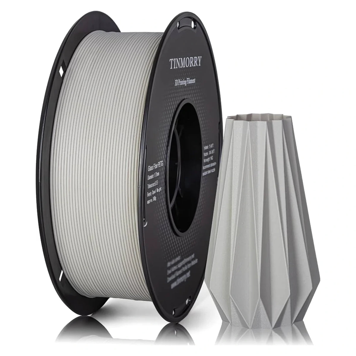 Tinmorry PETG-GF Frosted Warm Light Grey 1 kg spool
